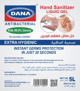 DANA Hand Sanitizers can wipe out 99.9% of germs