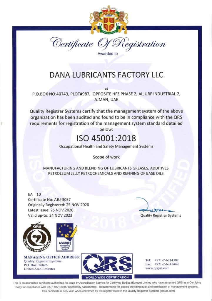 ISO 14001:2015 and 45001:2018 Certificates